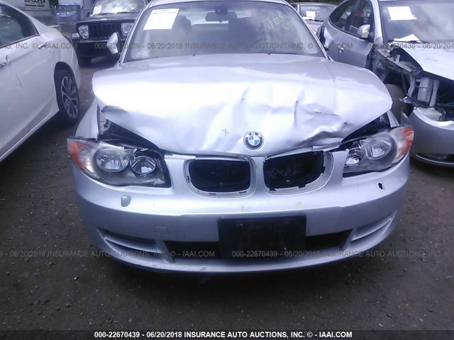 WBAUP9C58AVL89190 - 2010 BMW 128 I SILVER photo 6