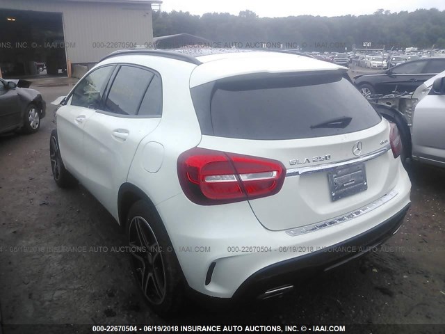 WDCTG4GB2GJ210301 - 2016 MERCEDES-BENZ GLA 250 4MATIC WHITE photo 3