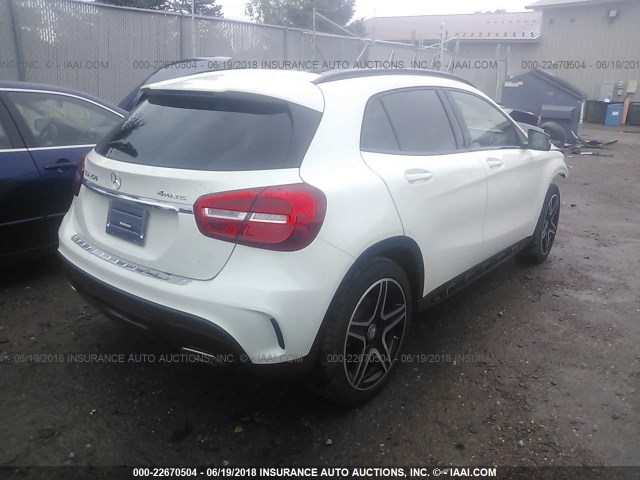 WDCTG4GB2GJ210301 - 2016 MERCEDES-BENZ GLA 250 4MATIC WHITE photo 4