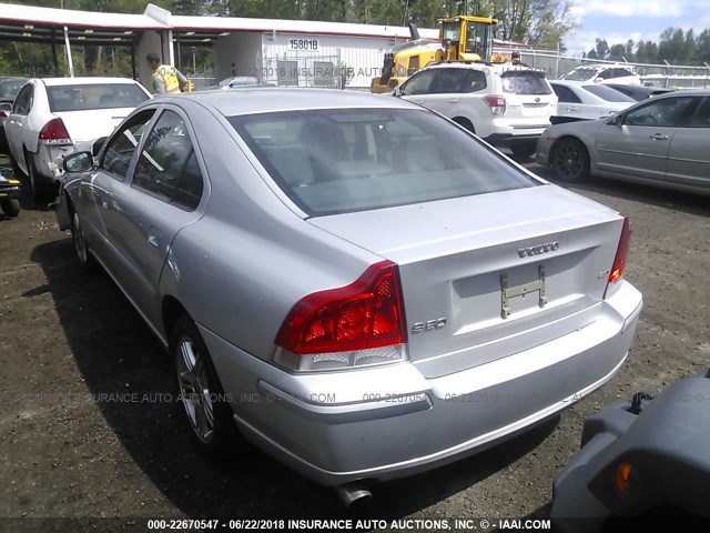 YV1RS592772602051 - 2007 VOLVO S60 2.5T SILVER photo 3