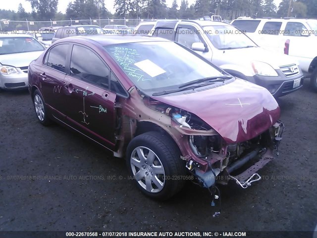 2HGFA16518H532740 - 2008 HONDA CIVIC LX RED photo 1