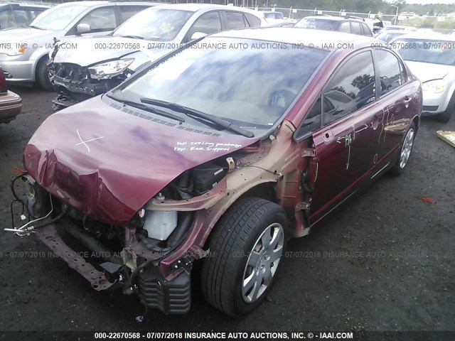 2HGFA16518H532740 - 2008 HONDA CIVIC LX RED photo 2