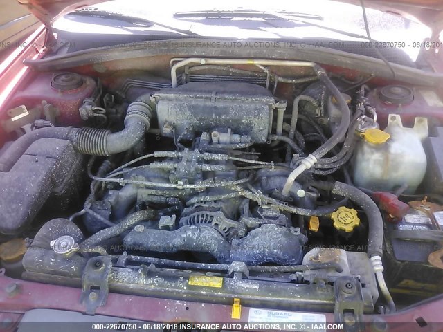 JF1SG65643H763641 - 2003 SUBARU FORESTER 2.5XS წითელი ფოტო 10