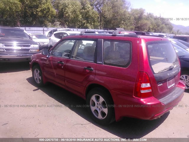 JF1SG65643H763641 - 2003 SUBARU FORESTER 2.5XS წითელი ფოტო 3