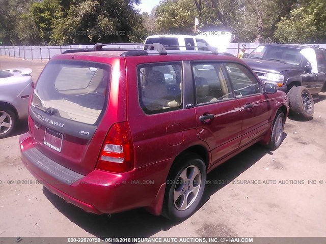 JF1SG65643H763641 - 2003 SUBARU FORESTER 2.5XS RED photo 4