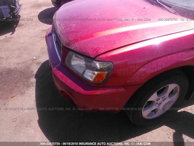 JF1SG65643H763641 - 2003 SUBARU FORESTER 2.5XS წითელი ფოტო 6