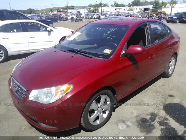 KMHDU46D49U654833 - 2009 HYUNDAI ELANTRA GLS/SE RED photo 2