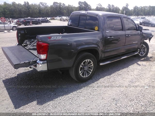 5TFAZ5CN1GX013744 - 2016 TOYOTA TACOMA DBL CAB/SR5/TRD SPORT/OR GRAY photo 4