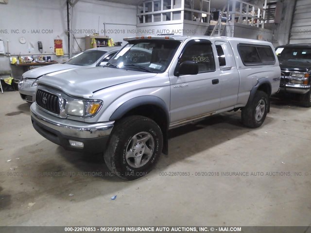 5TEWN72N51Z784822 - 2001 TOYOTA TACOMA XTRACAB SILVER photo 2