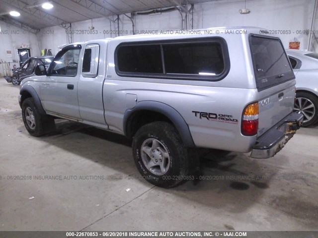 5TEWN72N51Z784822 - 2001 TOYOTA TACOMA XTRACAB SILVER photo 3