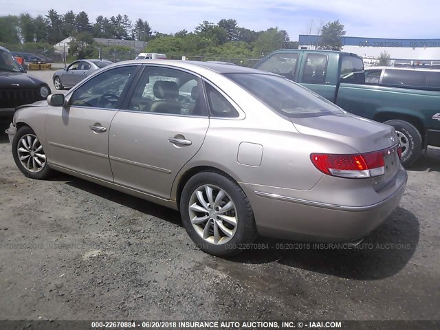 KMHFC46F06A126409 - 2006 HYUNDAI AZERA SE/LIMITED GOLD photo 3