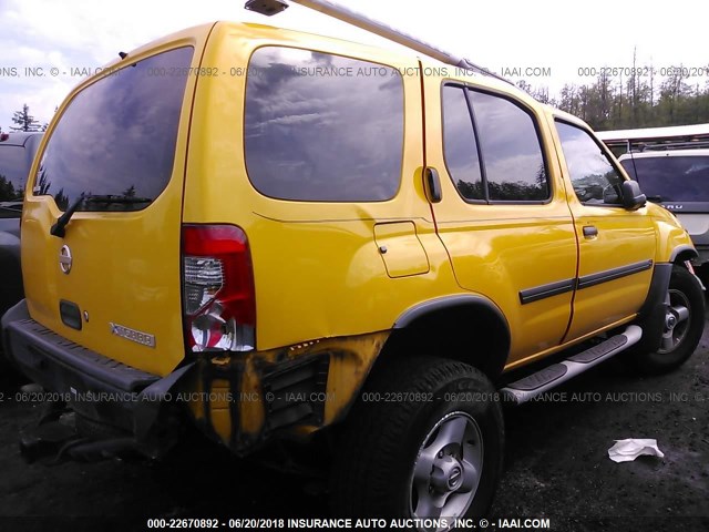 5N1ED28TX3C627288 - 2003 NISSAN XTERRA XE/SE YELLOW photo 4