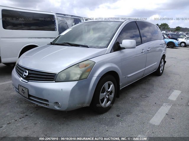 5N1BV28U08N121134 - 2008 NISSAN QUEST S/SE/SL SILVER photo 2