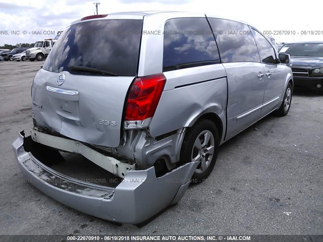 5N1BV28U08N121134 - 2008 NISSAN QUEST S/SE/SL SILVER photo 6