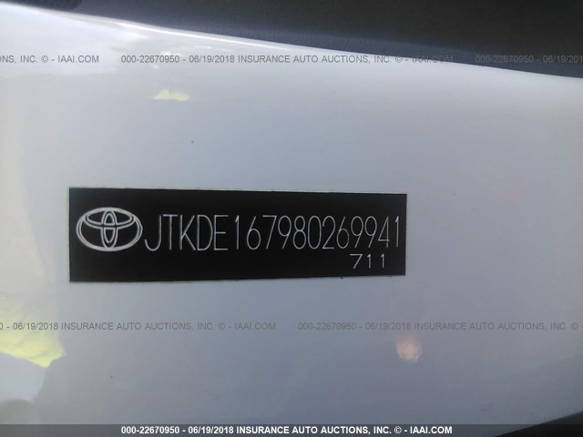 JTKDE167980269941 - 2008 TOYOTA SCION TC 白色 照片 9