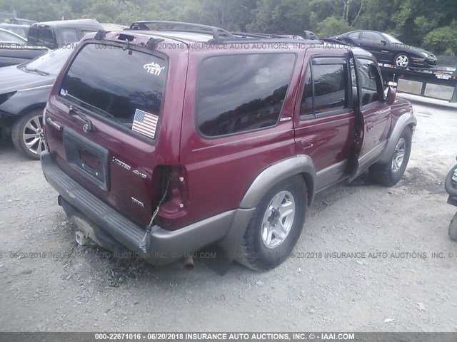 JT3HN87R0Y0271633 - 2000 TOYOTA 4RUNNER LIMITED RED photo 4