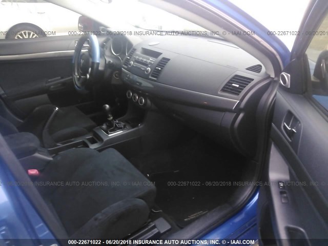 JA3AW86V08U049819 - 2008 MITSUBISHI LANCER EVOLUTION GSR BLUE photo 5