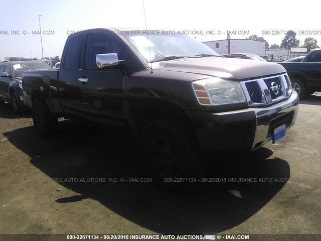 1N6AA06A44N504185 - 2004 NISSAN TITAN XE/SE/LE Dark Brown photo 1