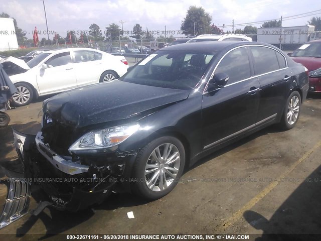 KMHGC4DF6BU127998 - 2011 HYUNDAI GENESIS 4.6L BLACK photo 2