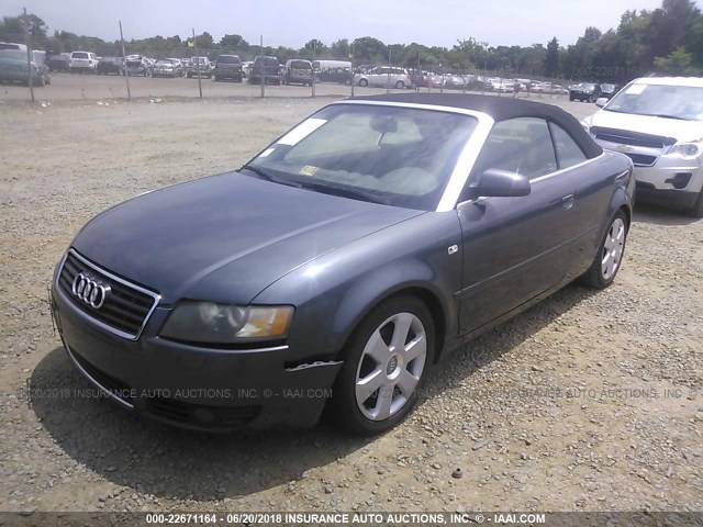 WAUAC48H26K009841 - 2006 AUDI A4 1.8 CABRIOLET GRAY photo 2