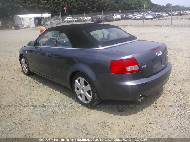 WAUAC48H26K009841 - 2006 AUDI A4 1.8 CABRIOLET GRAY photo 3