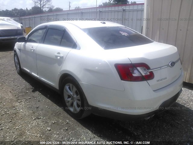 1FAHP2EW0BG145286 - 2011 FORD TAURUS SEL WHITE photo 3