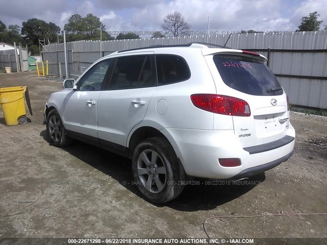 5NMSH13E29H265580 - 2009 HYUNDAI SANTA FE SE/LIMITED WHITE photo 3