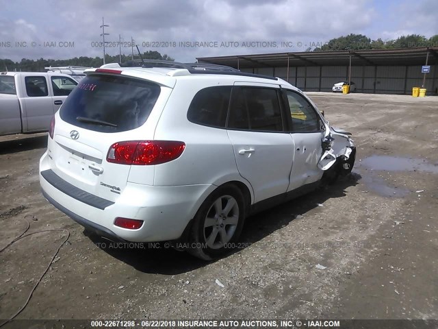 5NMSH13E29H265580 - 2009 HYUNDAI SANTA FE SE/LIMITED WHITE photo 4