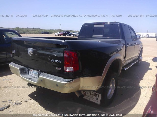 3C63DRKL1CG108812 - 2012 DODGE RAM 3500 LONGHORN BLACK photo 4