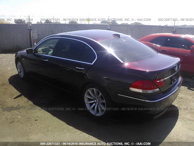 WBAHN835X7DT75596 - 2007 BMW 750 BURGUNDY photo 3