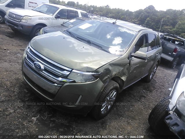 2FMDK3KCXCBA05290 - 2012 FORD EDGE LIMITED GREEN photo 2