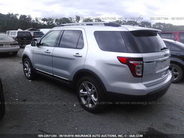 1FM5K8F81DGA67968 - 2013 FORD EXPLORER LIMITED 银色 照片 3