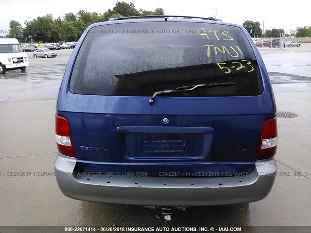 KNDUP131246579924 - 2004 KIA SEDONA EX/LX BLUE photo 6