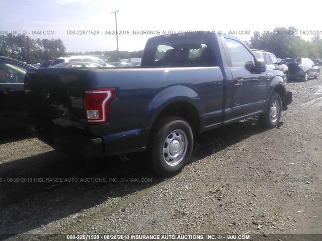 1FTMF1C82GKF92037 - 2016 FORD F150 BLUE photo 4