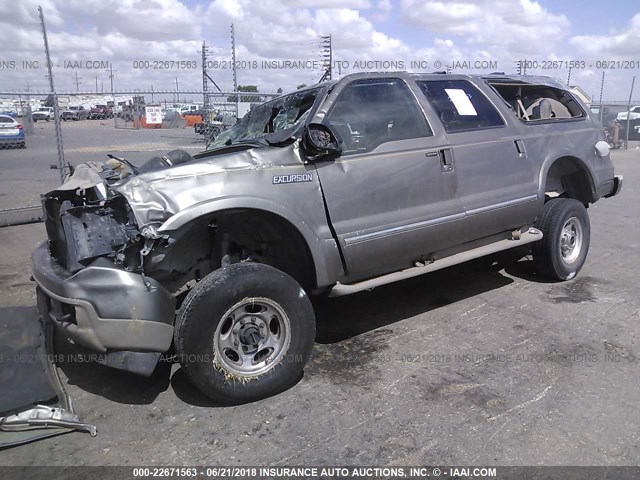 1FMNU43S64EA72744 - 2004 FORD EXCURSION LIMITED GRAY photo 2