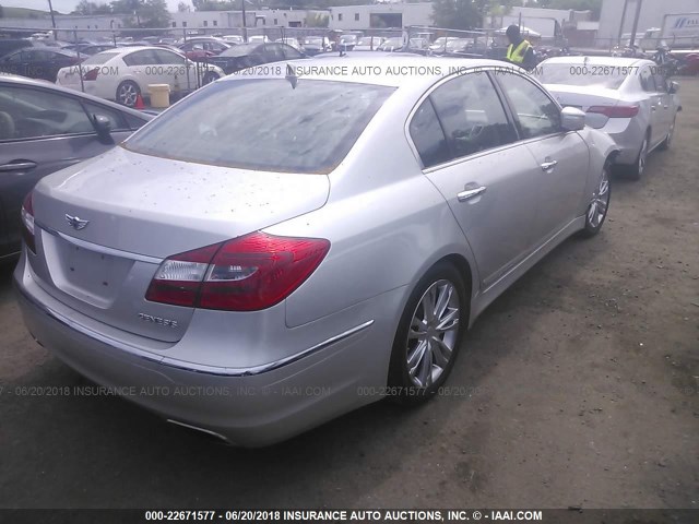 KMHGC4DD5CU159437 - 2012 HYUNDAI GENESIS 3.8L SILVER photo 4