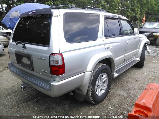 JT3GN87R1Y0171276 - 2000 TOYOTA 4RUNNER LIMITED SILVER photo 4