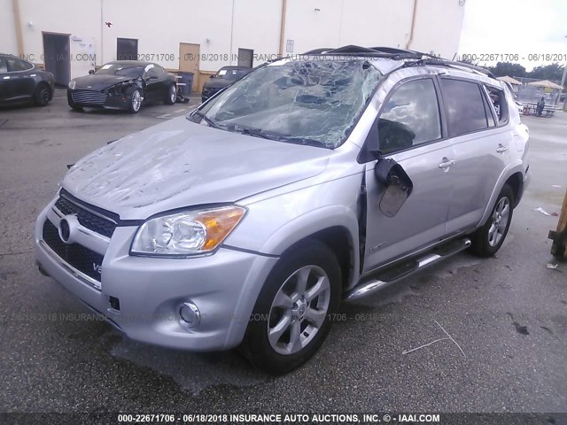 2T3YK4DV3AW006267 - 2010 TOYOTA RAV4 LIMITED SILVER photo 2