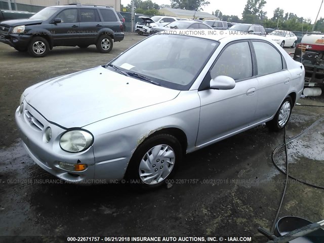 KNAFB161915015964 - 2001 KIA SPECTRA GS/GSX SILVER photo 2