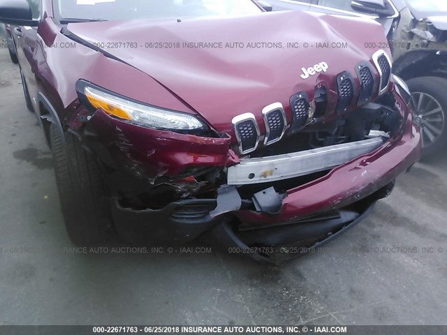 1C4PJMAB1FW594543 - 2015 JEEP CHEROKEE SPORT RED photo 6