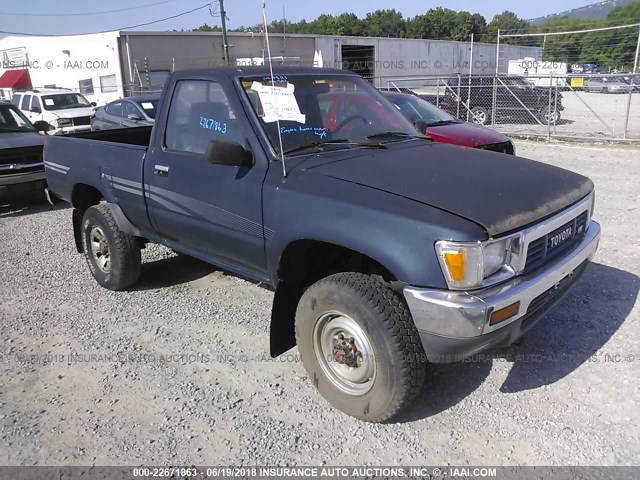 JT4VN01D7M2011953 - 1991 TOYOTA PICKUP 1/2 TON SHORT WHEELBASE DLX BLUE photo 1