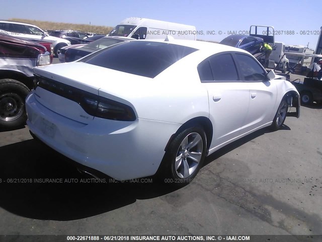 2C3CDXHG9GH357313 - 2016 DODGE CHARGER SXT WHITE photo 4