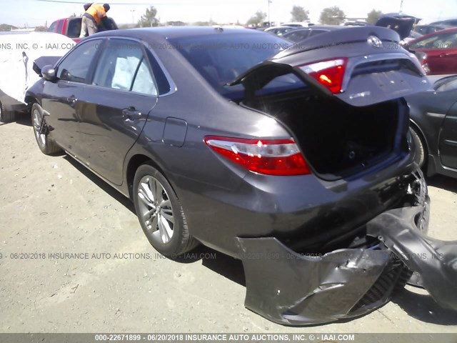 4T1BF1FK6HU335706 - 2017 TOYOTA CAMRY LE/XLE/SE/XSE GRAY photo 3