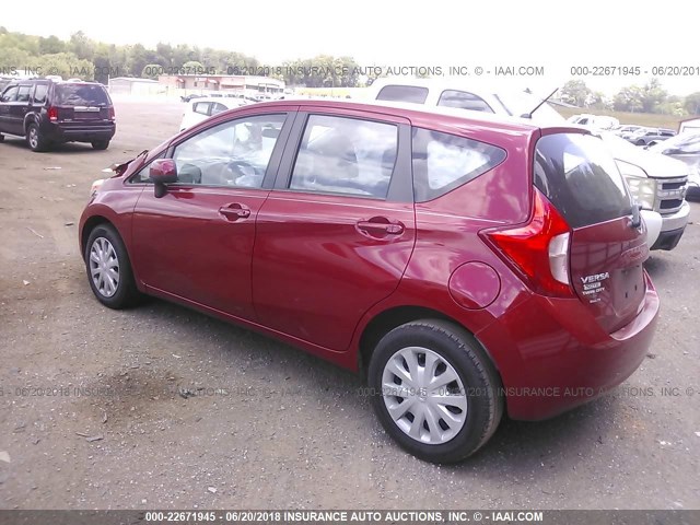 3N1CE2CP4EL435037 - 2014 NISSAN VERSA NOTE S/S PLUS/SV/SL RED photo 3