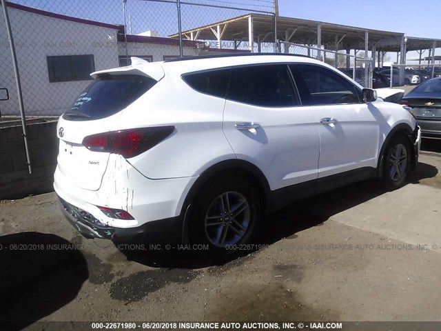 5NMZU3LB0HH013966 - 2017 HYUNDAI SANTA FE SPORT  WHITE photo 4