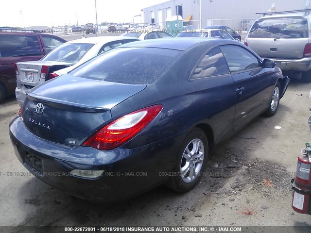 4T1CE30P17U756559 - 2007 TOYOTA CAMRY SOLARA SE/SLE BLUE photo 4