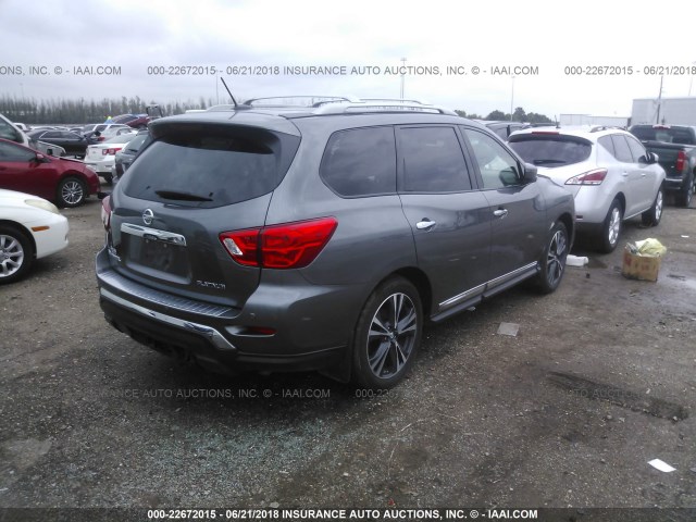 5N1DR2MN0HC610561 - 2017 NISSAN PATHFINDER S/SV/SL/PLATINUM GRAY photo 4