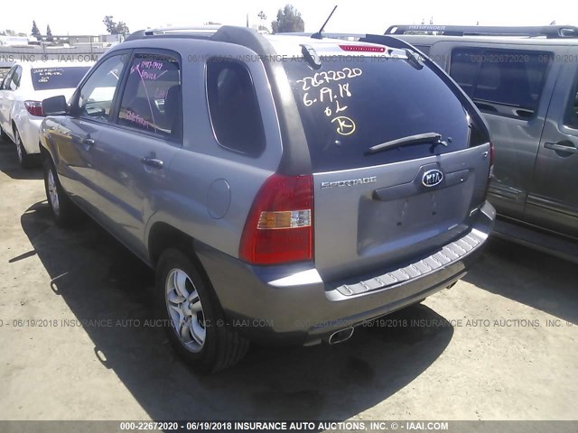 KNDJE723767265195 - 2006 KIA NEW SPORTAGE  GRAY photo 3