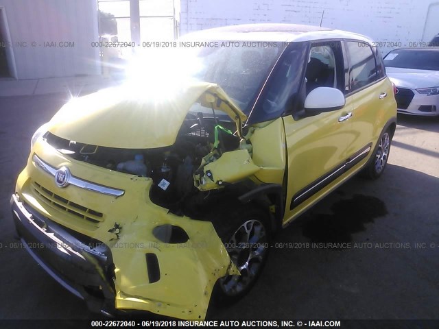 ZFBCFADHXHZ038718 - 2017 FIAT 500L TREKKING YELLOW photo 2