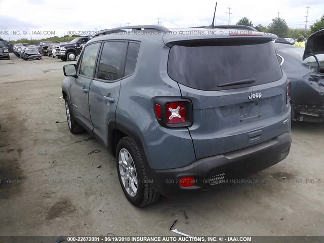 ZACCJABB1JPH10583 - 2018 JEEP RENEGADE LATITUDE Light Blue photo 3